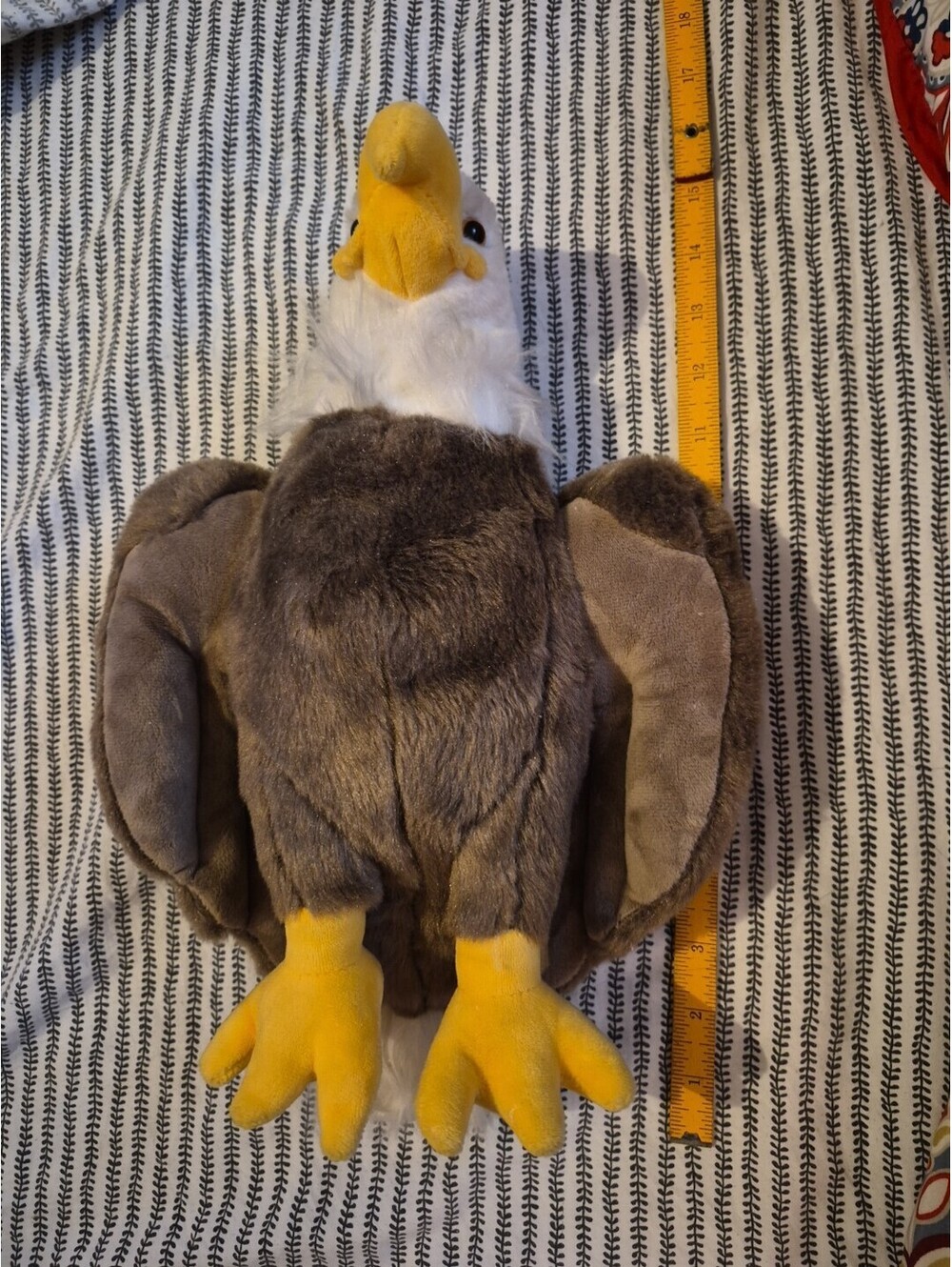 Bald Eagle 14" Plush Stuffed Animal Brown Gold White
